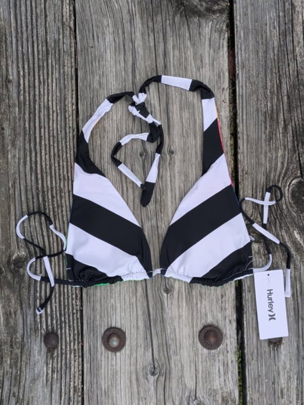 Hurley  Black and White Bikini Reversable NWT - Picture 2 of 12